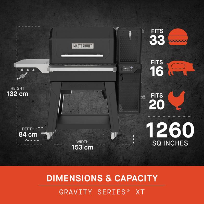 Masterbuilt Gravity XT Digitaler XL Holzkohlegrill Smoker