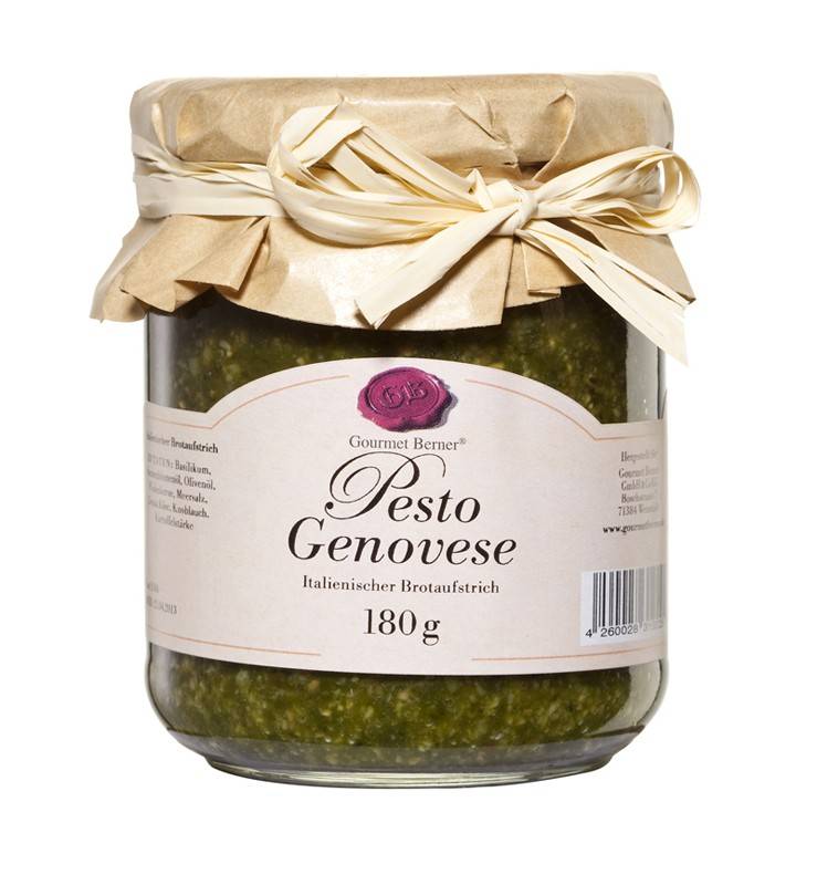 Gourmet Berner Basilikum Pesto (Pesto Genovese) 180g Glas