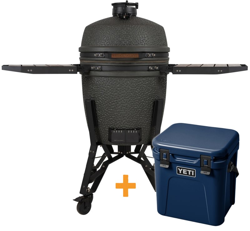 The Bastard Keramikgrill VX Large - Complete - schwarz matt - inkl. YETI ROADIE 24 Kühlbox Navy