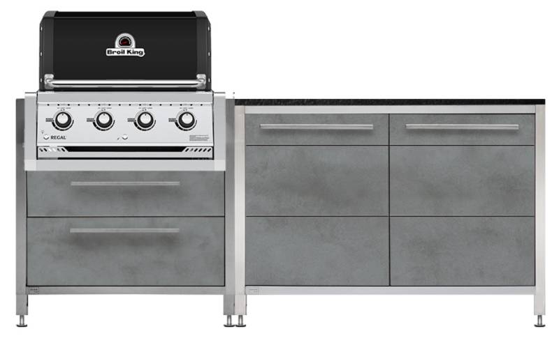 Burnout Kitchen: BurnoutBBQ Outdoorküche Einstieg mit Broil King Regal 420 und Dekton Arbeitsplatte in schwarz