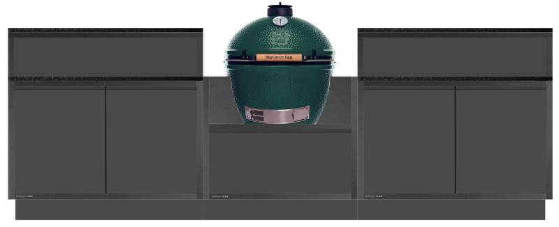 Burnout Kitchen: BurnoutLUX Outdoorküche mit Big Green Egg XLarge Keramikgrill und Theke