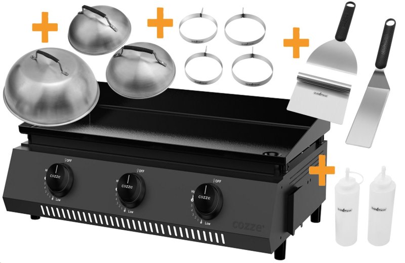 COZZE Plancha Grill - Plancha 700 inkl. 12 tlg. XXL Plancha-Set