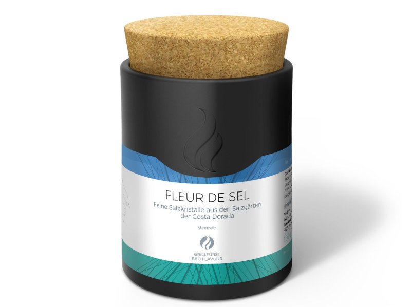 Grillfürst Fleur de Sel - Mediterranes Meersalz - Keramikdose 130g