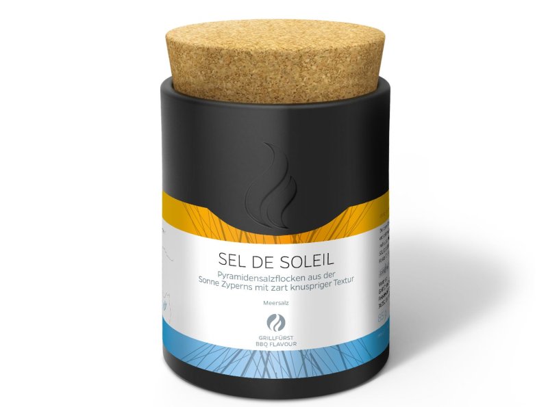 Grillfürst Sel de Soleil - Mediterrane Pyramidensalzflocken - Keramikdose 85g