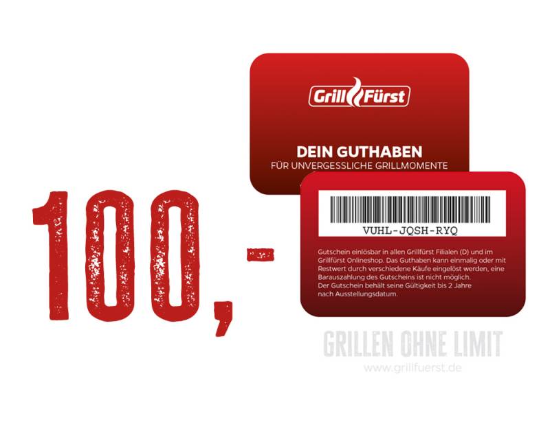Grillfürst Geschenk Gutschein 100€