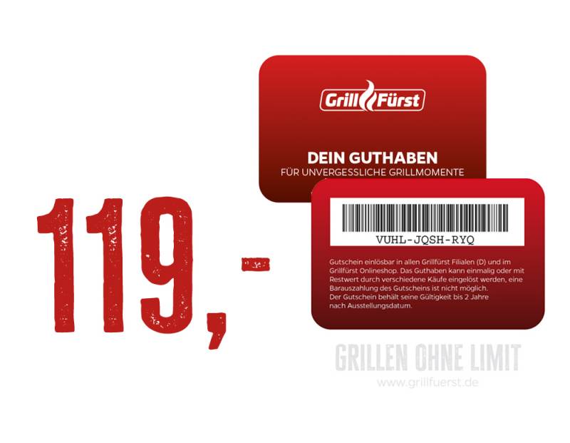 Grillfürst Seminar Geschenkgutschein 119€ für Niederlassung Büttelborn