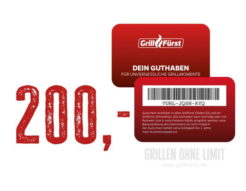 Grillfürst Geschenkgutschein 200€