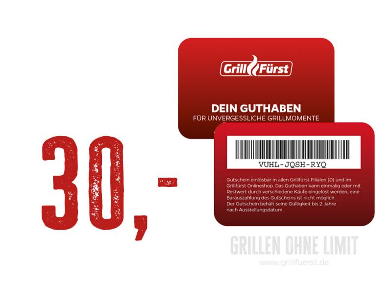 Grillfürst Geschenk Gutschein 30€