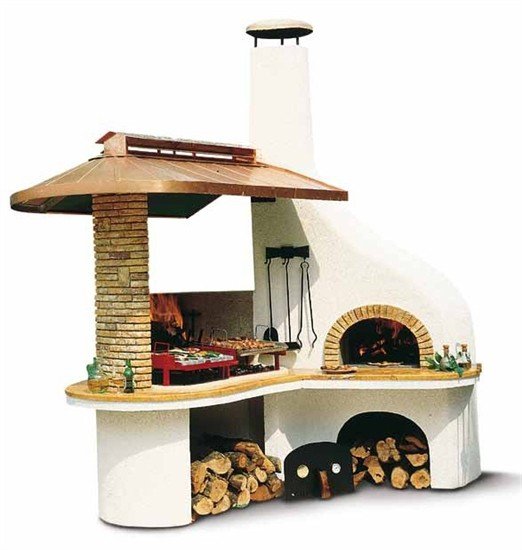 Palazzetti Grillkamin Nuovo Vulcano mit Pizzaofen Backofen inkl. Montagematerial