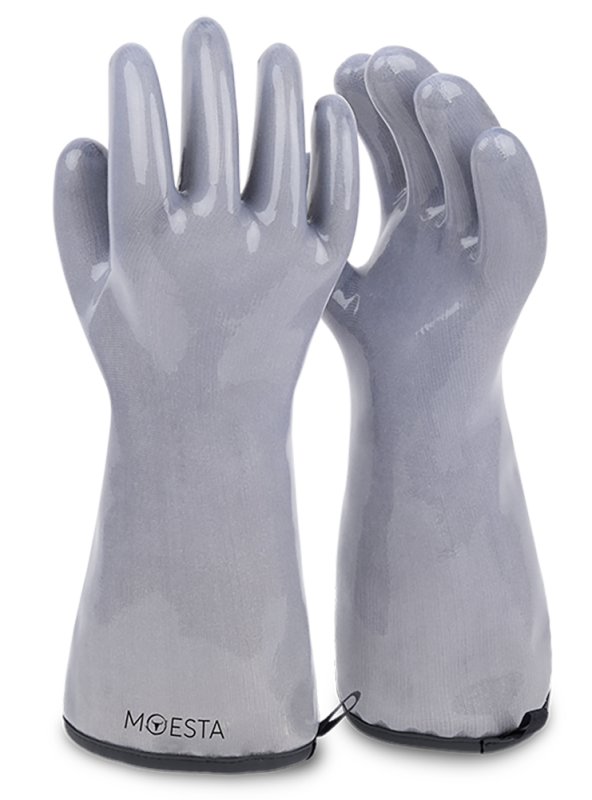 Moesta HeatPro Gloves - Grillhandschuhe aus Silikon - grau in Größe XL