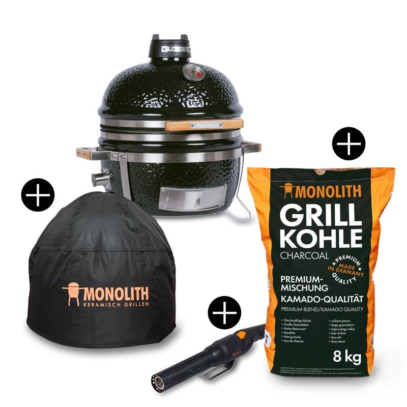 Monolith ICON Black Keramikgrill Tischgrill mit Gestell - inkl. Zubehör-Starterpaket