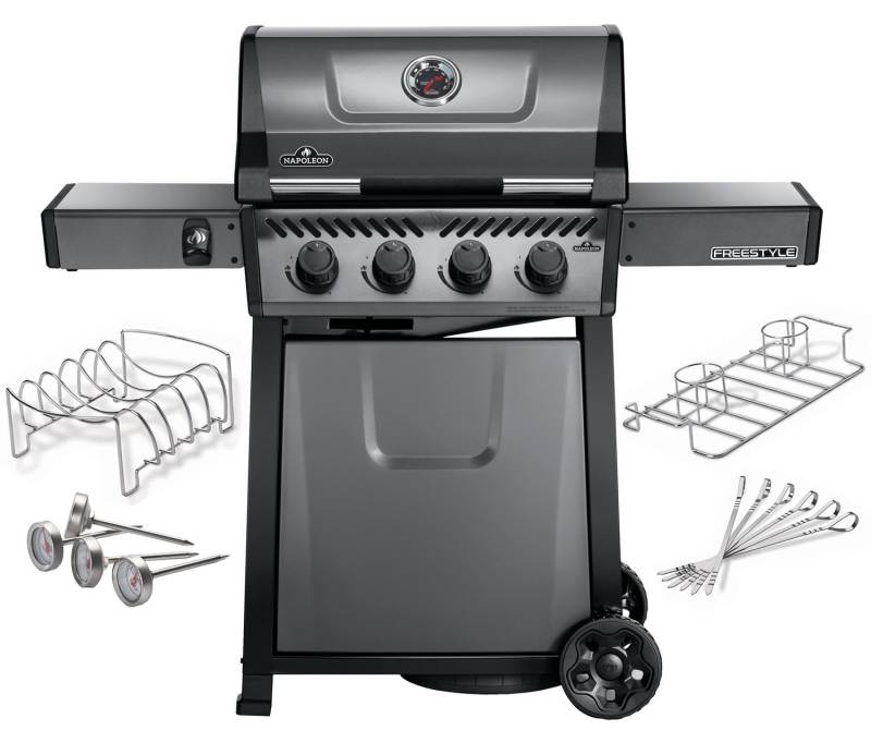 Napoleon Freestyle 425 Gasgrill, Graphit - inkl. Fleisch-Liebhaber Starter-Kit