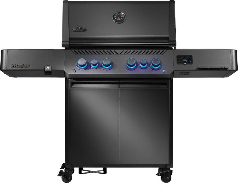 Napoleon Phantom Prestige 500 Connected Gasgrill - mit SIZZLE Zone und Heckbrenner - Edelstahl-Gussroste, Mattschwarz - Modell 2025