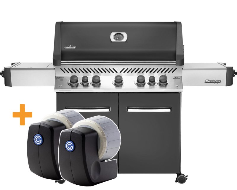 Napoleon Prestige 665 Gasgrill, Charcoal Grau - mit Safety Glow - SMART Deal inkl. Grillfürst Grill Control und Companion Device