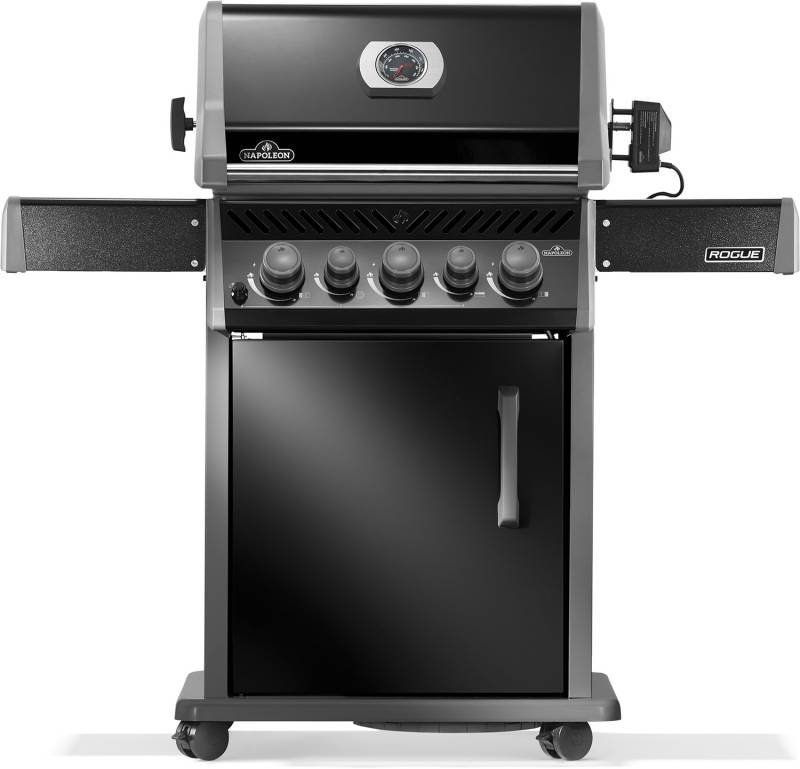 Napoleon Rogue 425 Gasgrill - all black - mit Seitenbrenner und Heckbrenner inkl. Drehspieß - Modell 2025