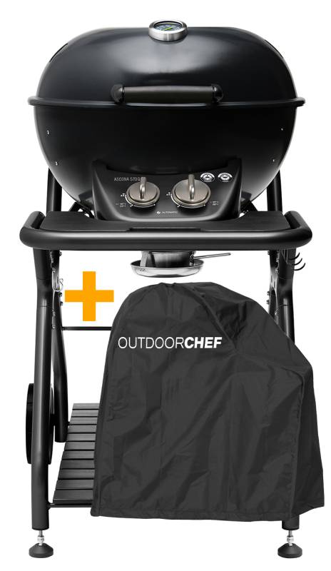 Outdoorchef Gas Kugelgrill Ascona 570 G All Black - inkl. Abdeckhaube - Retouren Grill