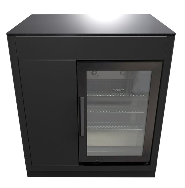 Outdoorchef Kühlschrankmodul HEAT - inkl. CASO BBQ Cooler Black - inkl. Arbeitsplatte Granit