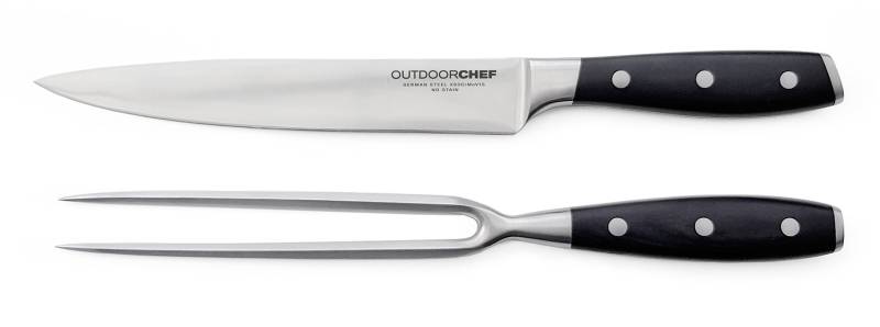 Outdoorchef Tranchierbesteck Premium (Tranchiermesser + Fleischgabel)