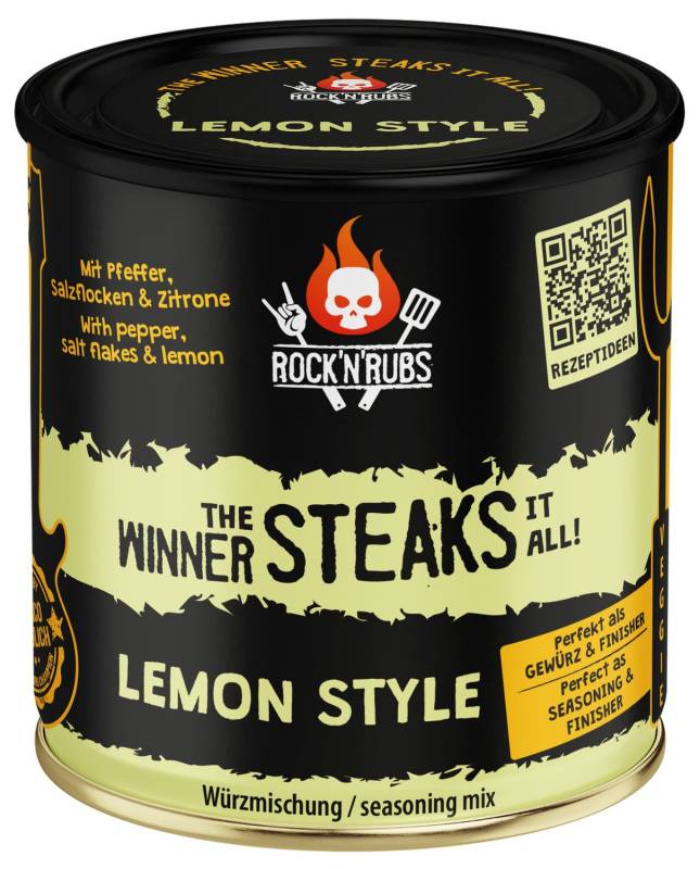Rock'n Rubs - The Winner steaks it all - Lemon Style - BBQ Rub 140 g Dose