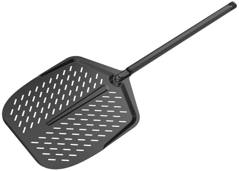 Witt Pizzaschieber Aluminium mit langem, abnehmbarem Carbongriff / 36 cm - BLACK EDITION