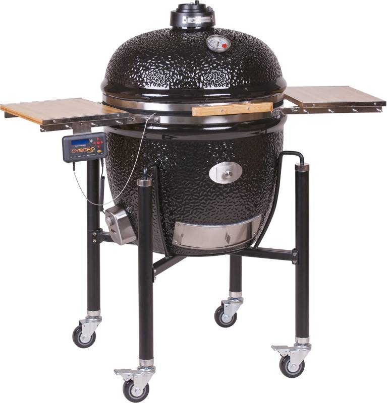 Monolith Grill LeCHEF Black MIT Gestell und Seitentischen - BBQ Guru Edition - Modell 2018