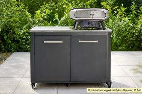 COZZE Outdoor Küche: Schrankmodul 2-türig mit Edelstahl Arbeitsfläche / 120 x 60 x 90 cm - Hover