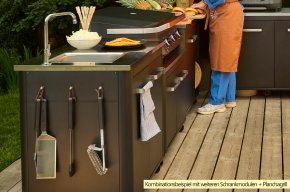 COZZE Outdoorküche: Spülenschrank 90 cm mit Edelstahl Arbeitsfläche &amp;  Spüle - Hover