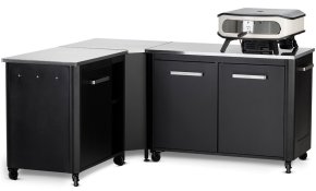 COZZE Outdoor Küche (L-förmig) / 160 x 190 cm - inkl. COZZE Gas Pizzaofen 42,5 (17") mit rotierendem Pizzastein