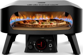 COZZE Pizzaofen Gas CLASSIC Black Edition 34 cm (13") - mit rotierendem Pizzastein - inkl. Hitzeschild - Hover