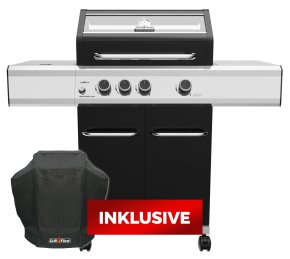 Grillfürst G310E 3-Brenner Gasgrill mit Hochtemperaturbrenner und Edelstahl Rosten - inkl. Abdeckhaube