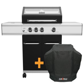 Grillfürst G310E 3-Brenner Gasgrill mit Hochtemperaturbrenner und Edelstahl Rosten - inkl. Abdeckhaube