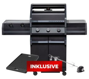 Grillfürst Independence P330E Gasgrill mit XXL Infrarotbrenner und Edelstahlrosten - X-DEAL inkl. Gussplatte & Drehspieß
