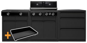 Outdoorchef HEAT Outdoor Küche - Die Grillstation PLUS - HEAT X-415 + X-245 + Schrankmodul - inkl. XL Plancha