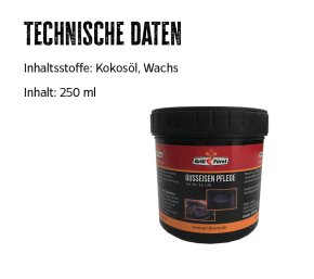 Grillfürst Kokosnuss-Pflegepaste für Gusseisen / Dutch Oven 250ml mit Schwamm - Hover